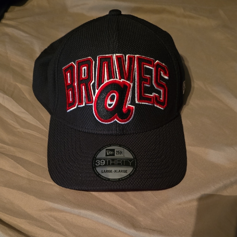New Era Black and Red Braves Hat